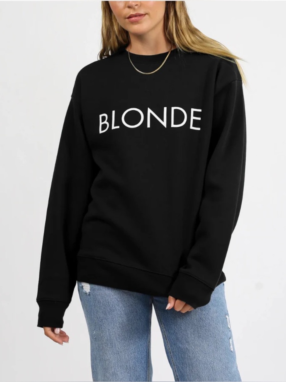 BRUNETTE THE LABEL || Blonde Classic Crew Neck Sweatshirt Size Medium/Large
